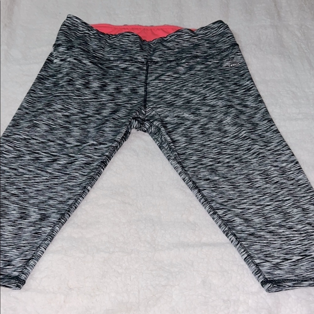 RBX Gray‎ Textured Leggings with Sporty Black Accents